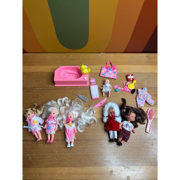 Vintage Y2K Barbie 90s lot accessories little sisters bathtub time Kelly - Picture 5 of 8
